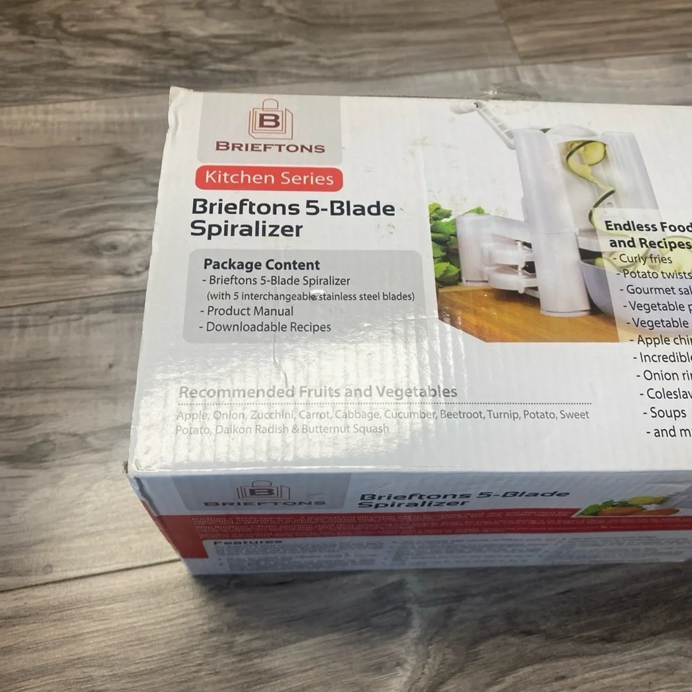 Brieftons 5-Blade Spiralizer Brand New in Box Carb Paleo Gluten-Free Meals